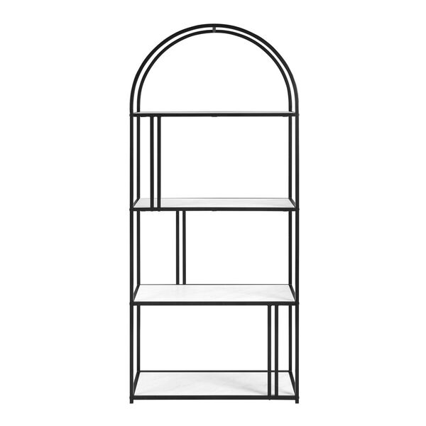 68" Arched Frame 4-Shelf Bookshelf