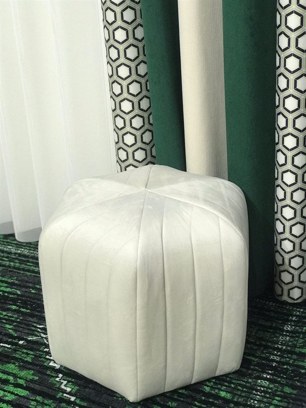 DIAMOND FOOTSTOOL OFF-WHITE