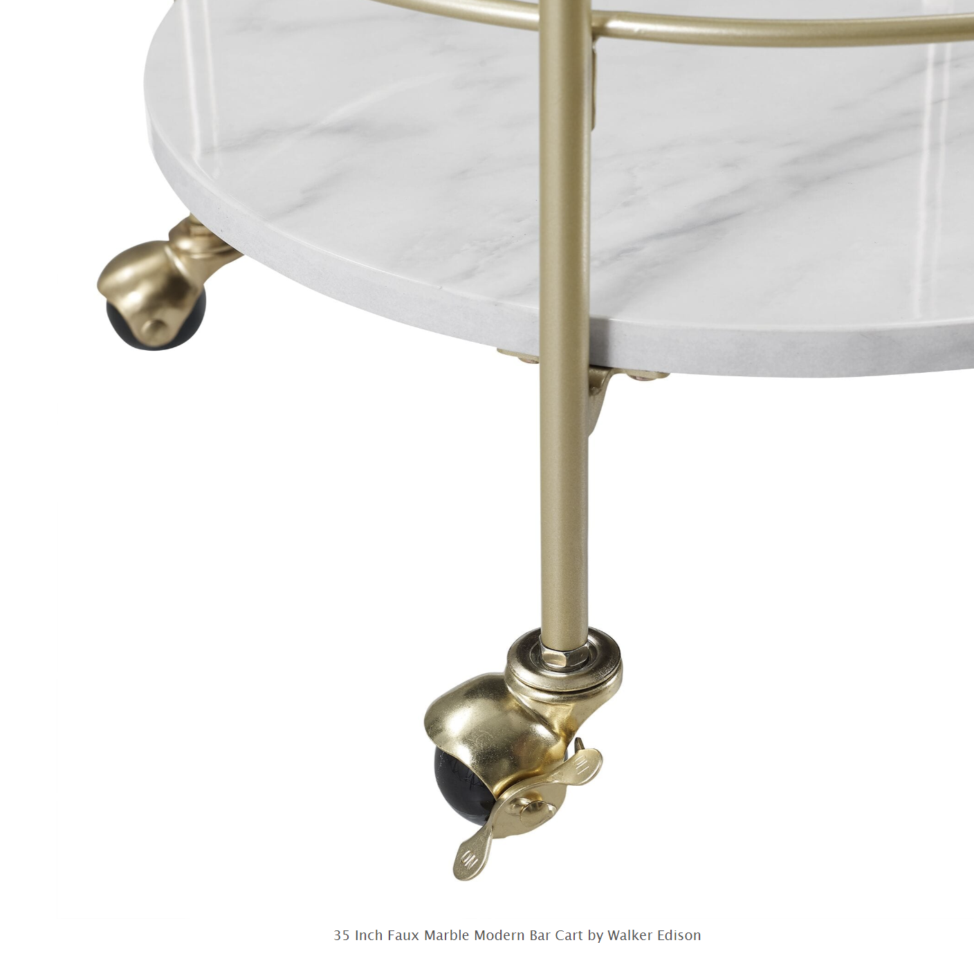 35" FAUX MARBLE MODERN BAR CART