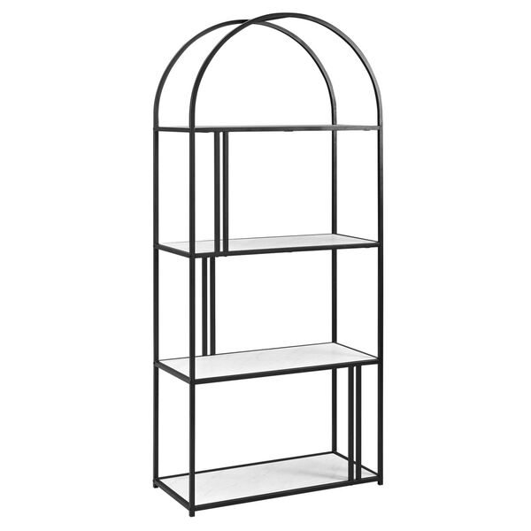 68" Arched Frame 4-Shelf Bookshelf