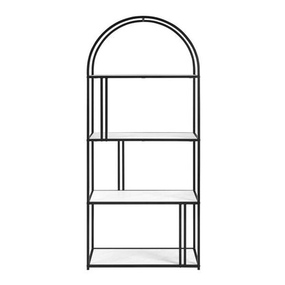 68" Arched Frame 4-Shelf Bookshelf