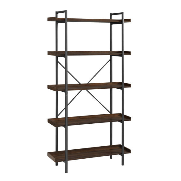 68" INDUSTRIAL METAL BOOKCASE RECLAIMED WOOD