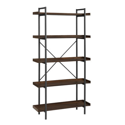 68" INDUSTRIAL METAL BOOKCASE RECLAIMED WOOD