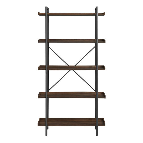 68" INDUSTRIAL METAL BOOKCASE RECLAIMED WOOD