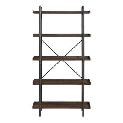 68" INDUSTRIAL METAL BOOKCASE RECLAIMED WOOD