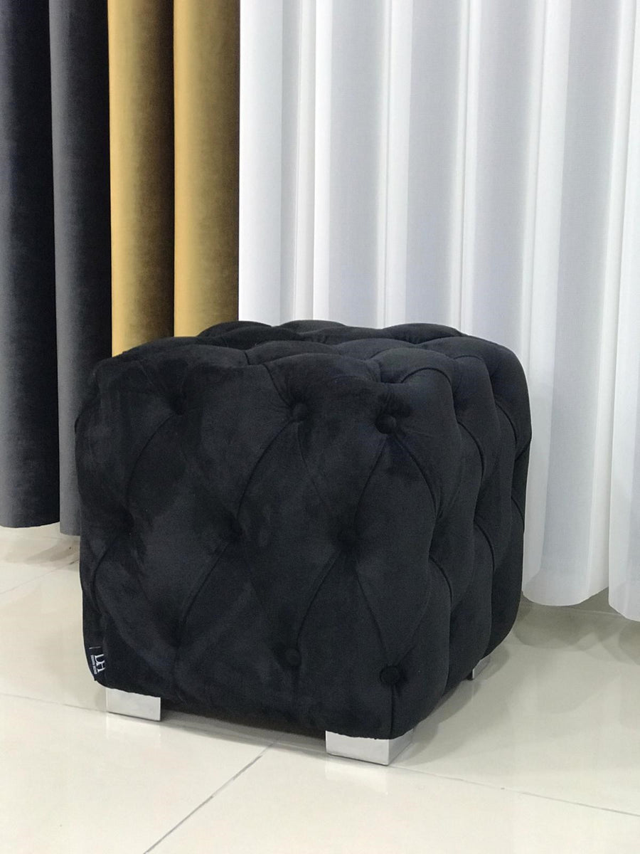 CHESTER FOOTSTOOL BLACK