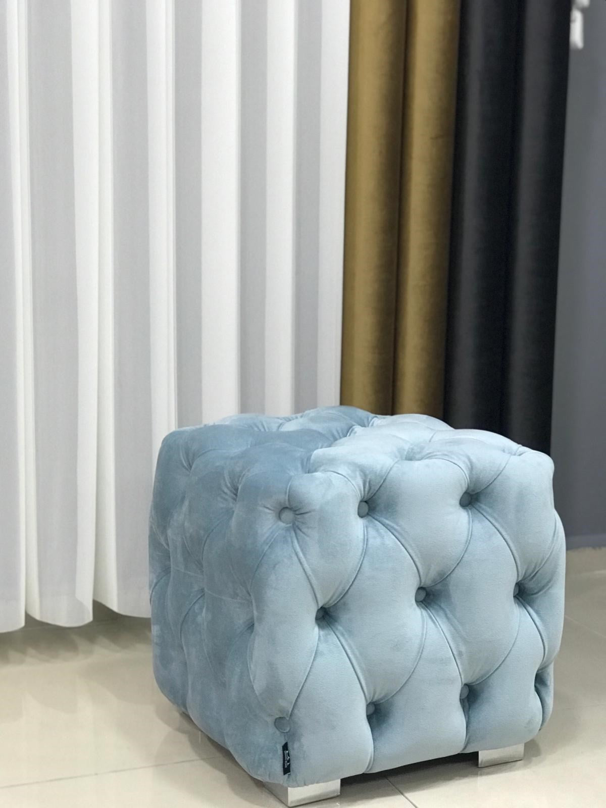 CHESTER FOOTSTOOL ICEBLUE