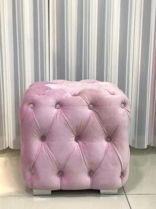 Chester Footstool Pink