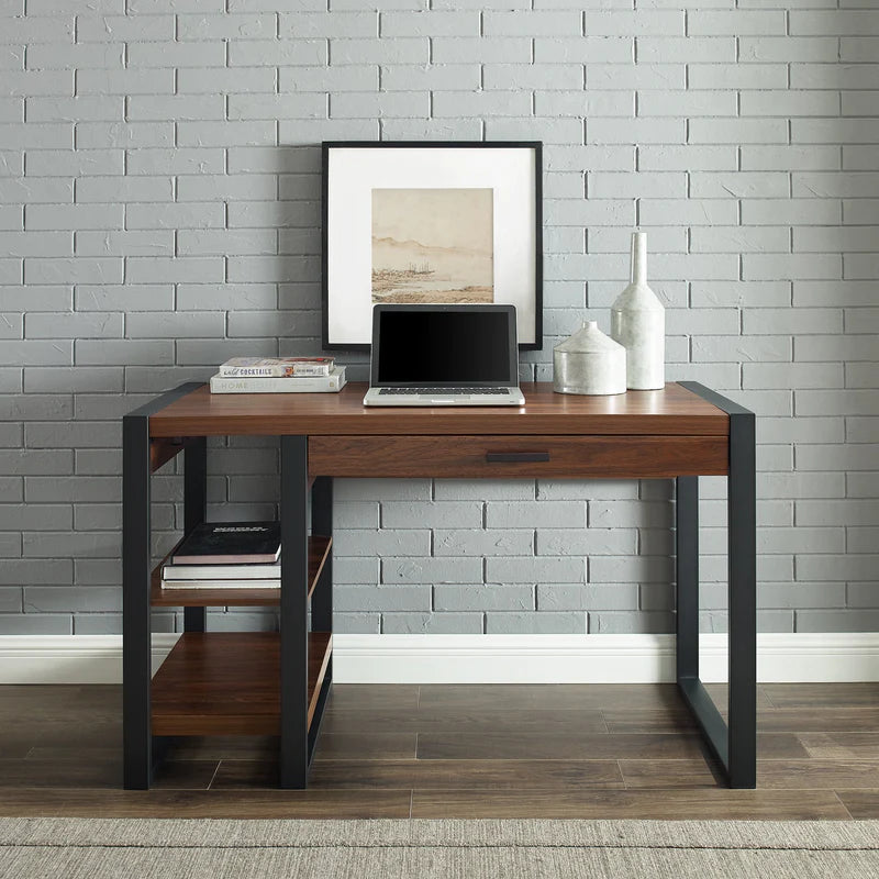 WOODEN COMPUTER DESK-CHARCOL