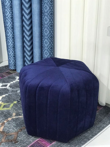 DIAMOND FOOTSTOOL BLUE