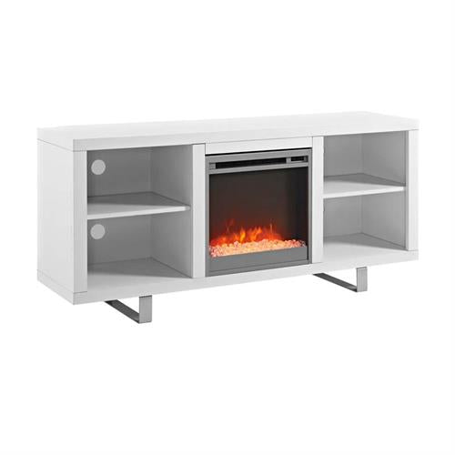 58" MODERN ELECTRIC FIREPLACE T.V STAND WHITE