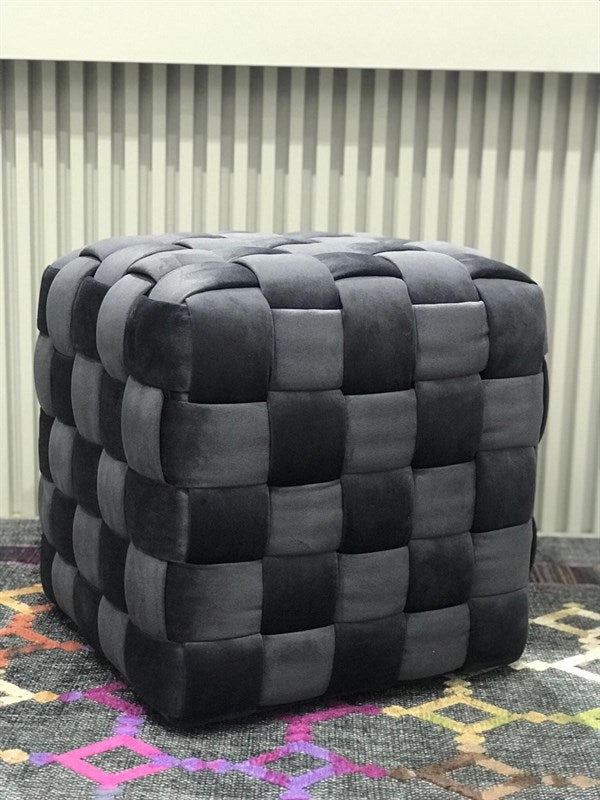PUZZLE FOOTSTOOL GREY + BLACK