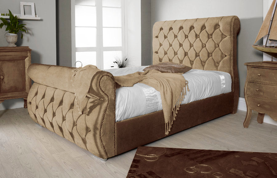 SWAN CHESTERFIELD UPHOLSTERY OTTOMAN BED
