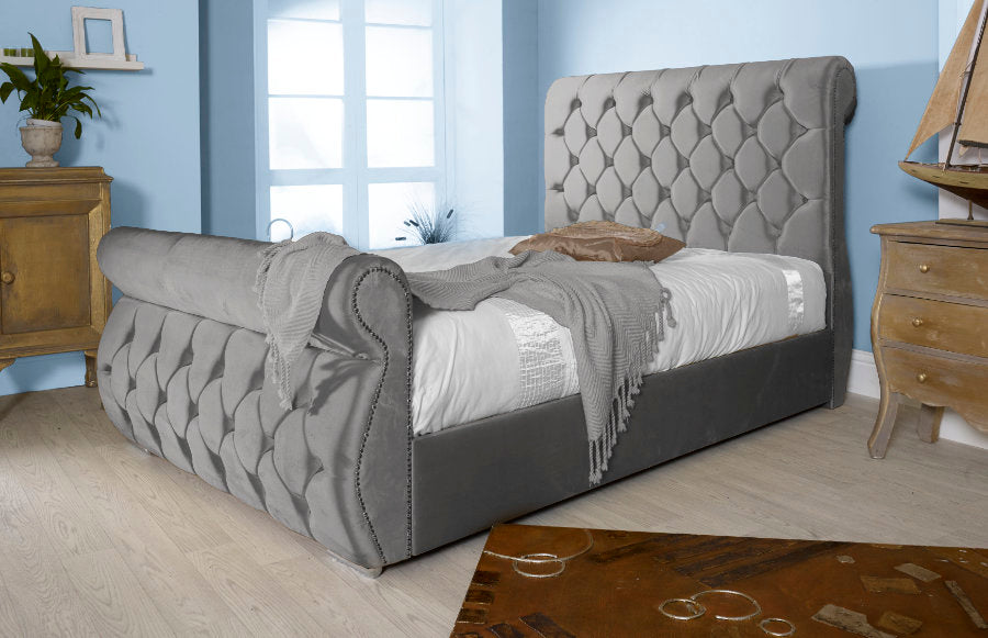 SWAN CHESTERFIELD UPHOLSTERY OTTOMAN BED