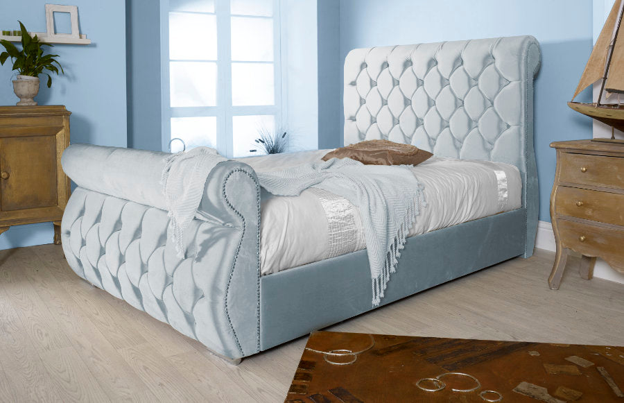 SWAN CHESTERFIELD UPHOLSTERY OTTOMAN BED