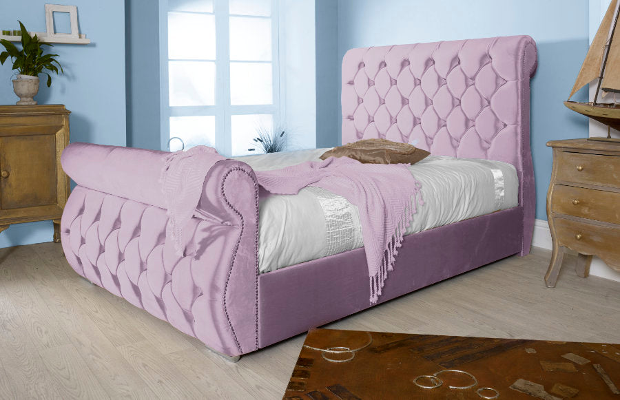 SWAN CHESTERFIELD UPHOLSTERY OTTOMAN BED