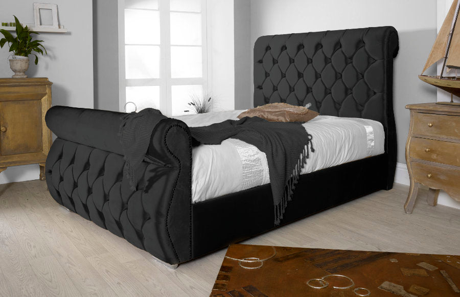 SWAN CHESTERFIELD UPHOLSTERY OTTOMAN BED