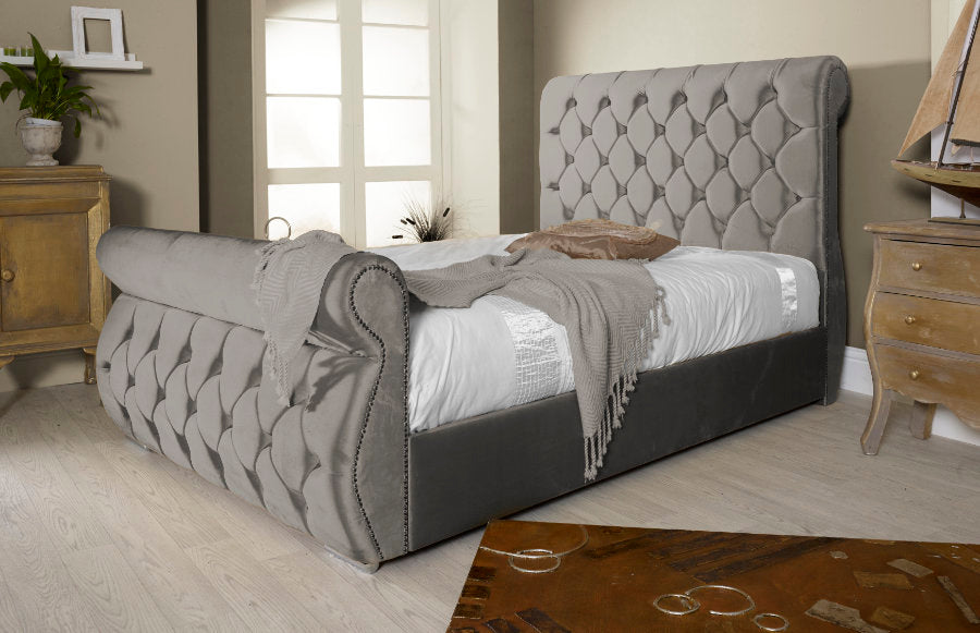 SWAN CHESTERFIELD UPHOLSTERY OTTOMAN BED