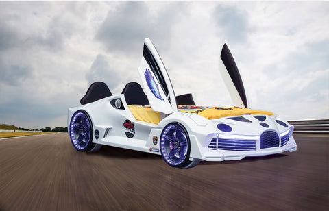 Sports Car Bed White